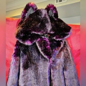Spirithoods Midnight Wolf Faux Fur Coat